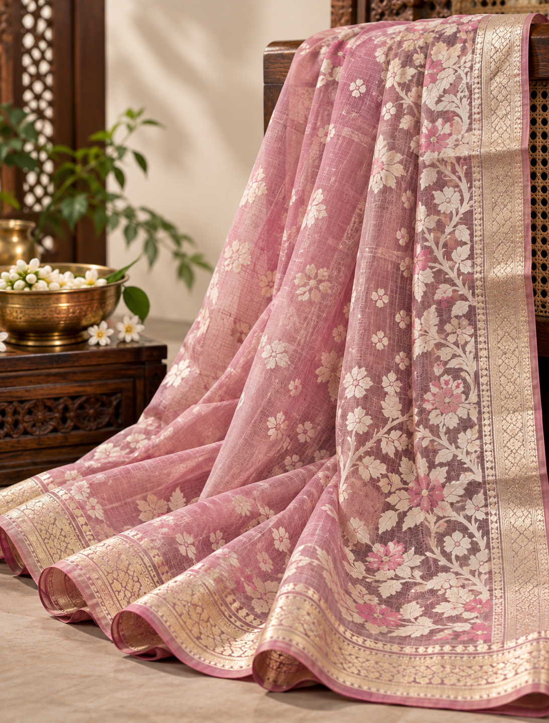 Premium Handwoven Jamdani Saree - Traditional Collection
