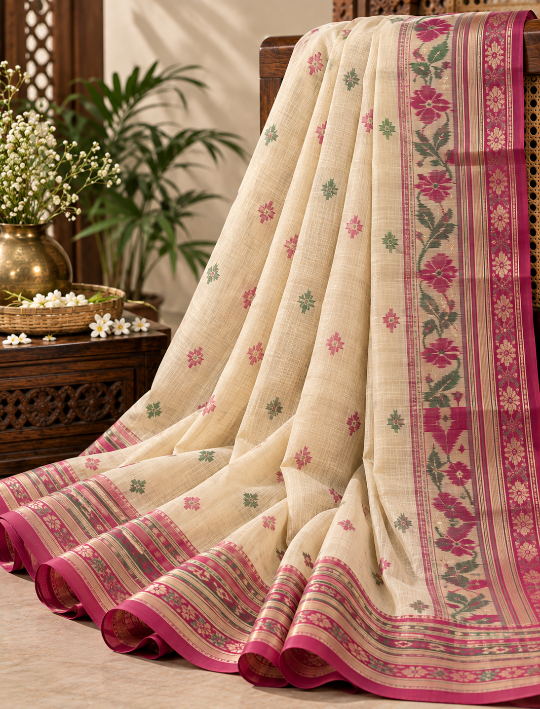 Premium Tangail Cotton Saree - Traditional Collection