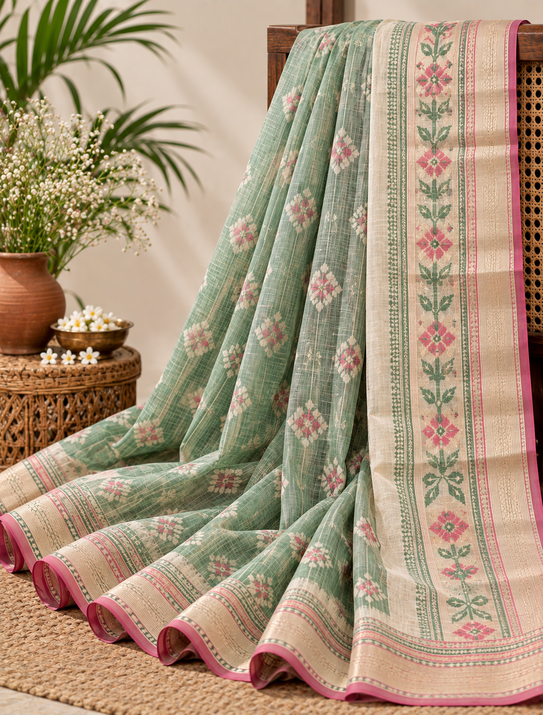 Classic Handwoven Tangail Saree - Traditional Collection
